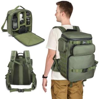 Mochila táctica profesional para cámara DSLR/SLR sin espejo, para portátil, bolsa de transporte para herramientas de fotografía, mochila de viaje para cámara digital