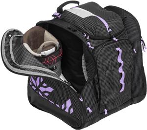 Водонепроницаемый мягкий рюкзак-сумка для переноски сноуборда и лыжных ботинок с фирменным логотипом производителя.