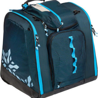 Водонепроницаемый мягкий рюкзак-сумка для переноски сноуборда и лыжных ботинок с фирменным логотипом производителя.