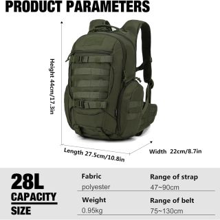 Tactical Molle Backpack for Men- 18L/28L EDC Hiking & Motorcycle Backpack