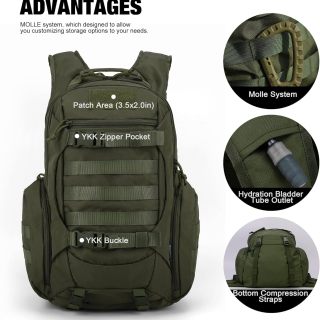 Tactical Molle Backpack for Men- 18L/28L EDC Hiking & Motorcycle Backpack