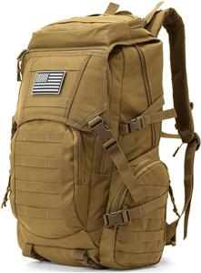 35L Military Tactical Backpack for Men,Water Resistant Assault Pack for Women,Khaki Molle Daypack 3 Day Bug Out Bag Rucksack for Trekking