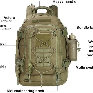 Military Tactical Backpack 3 Day Pack Expandable Backpack Army Daypack for Hiking Gym Sport Camping (Green) Brand: Koisgext