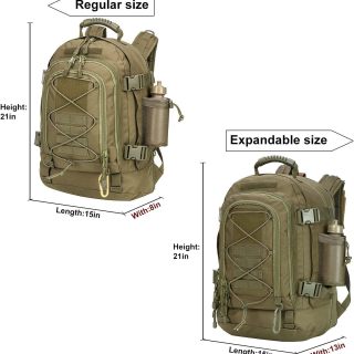 Military Tactical Backpack 3 Day Pack Expandable Backpack Army Daypack for Hiking Gym Sport Camping (Green) Brand: Koisgext