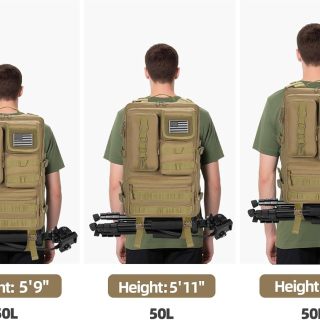 Tactical Backpack, 50L Army 6 Days Assault Pack Bag, Military Molle Backpack, Heavy Duty Rucksack Water Resistant