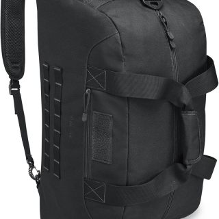 70L Large Tactical Duffle Bag Men Sports Gym Backpack with Shoes Compartment Military MOLLE Duffel Backpack ( Black)