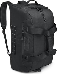 70L Large Tactical Duffle Bag Men Sports Gym Backpack with Shoes Compartment Military MOLLE Duffel Backpack ( Black)