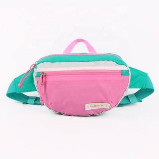 Custom Lightweight Recycled Polyester Sling Bag Adjustable Strap Fanny Pack for Running Hiking Travel Logo Pattern