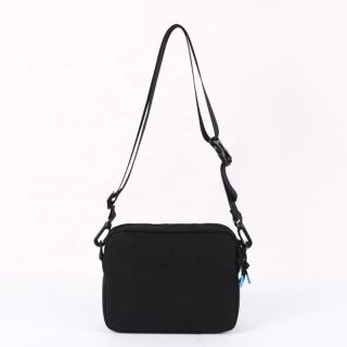 Custom Adjustable Crossbody Sling Bag Unisex Sports Waist Bag with Logo Printing Black for Casual Travel Sports