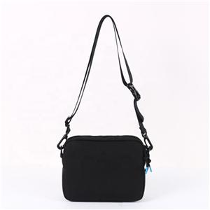 Custom Adjustable Crossbody Sling Bag Unisex Sports Waist Bag with Logo Printing Black for Casual Travel Sports