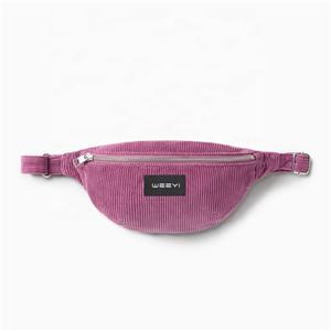 Custom Men Women Retro Fanny Pack Corduroy Waist Bag