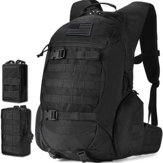 35L motorcycle backpack, black tactical backpack, Military Backpack (2.0 black)