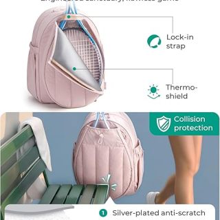 TenTennis Backpack Holds 2 Rackets with Shoe Compartment, 15.6