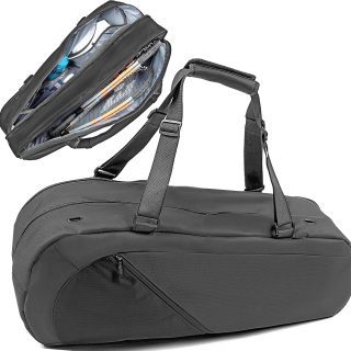 Tennis Bags for Women and Men to Hold Tennis Racket, Racquetball Racket, Pickleball Paddles and Other Equipment or Gear (Black)