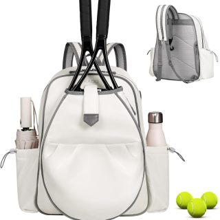 Tennis Bags for Women, Waterproof Tennis Sling Crossbody Shoulder Backpack Holds 2 Rackets, Tennis Racket Bag for Pickleball Badminton
