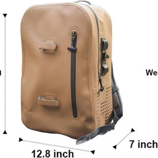 Lightweight 28L PTU Waterproof Fishing Backpack Packet Airtight Zipper Closure for Fly Fishing