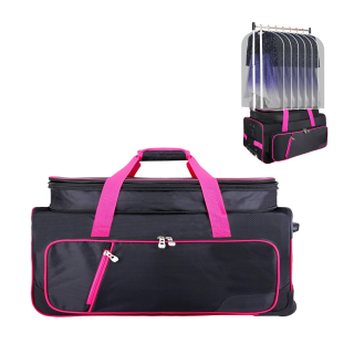 Top-of-the-line factory luxury rolling travel dance bag wheeled luggage with clothing rack bag
