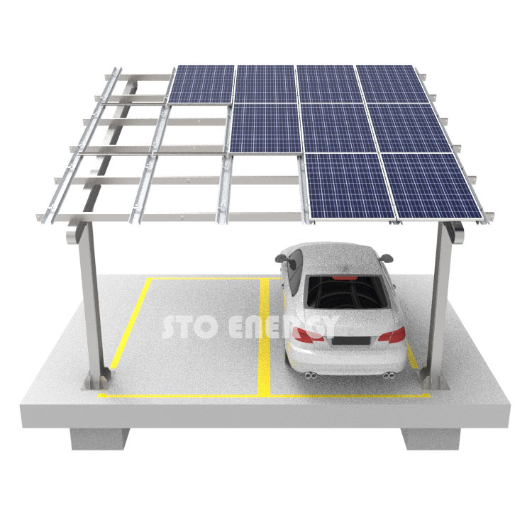 Sistema de montagem de garagem solar em aço carbono