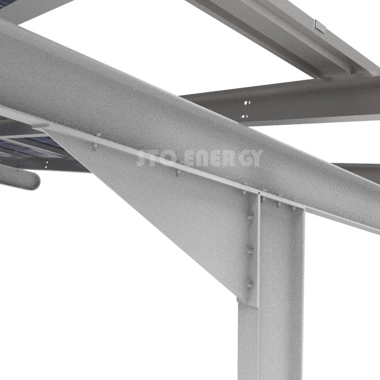 Sistema de montagem de garagem solar em aço carbono