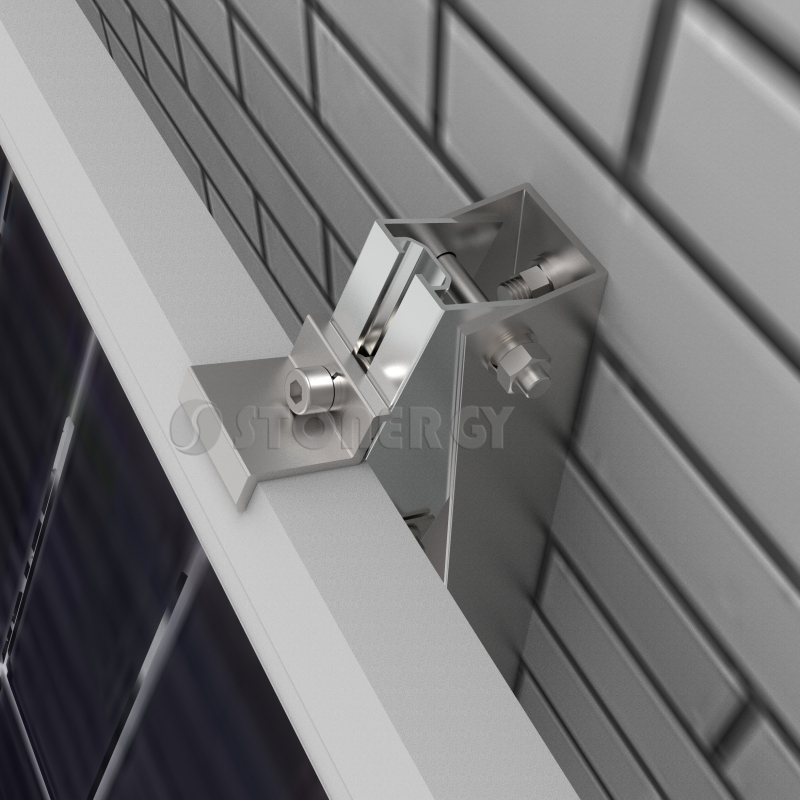 Kit solar sencillo de diseño moderno. Sistema de montaje fotovoltaico. Soporte de montaje para pared de balcón.