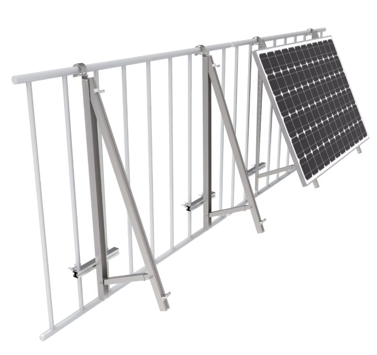 Sistema de montagem de painéis solares fotovoltaicos para varandas de apartamentos Balkonkraftwerk.