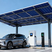 Lightweight Waterproof Solar Carport Structure; Photovoltaic Solar Carport System with Charging Pile.