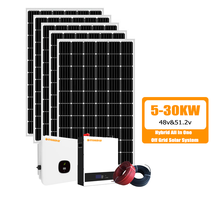 Solar Photovoltaic PanelSystem, 5kW/30kW Hybrid Integrated Solar Installation System, Modern Outdoor .